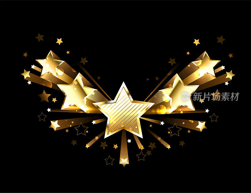 sparkling gold five stars